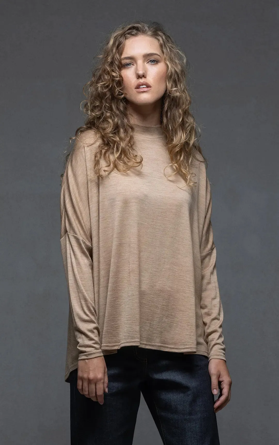 180GSM MERINO MOCKNECK TOP