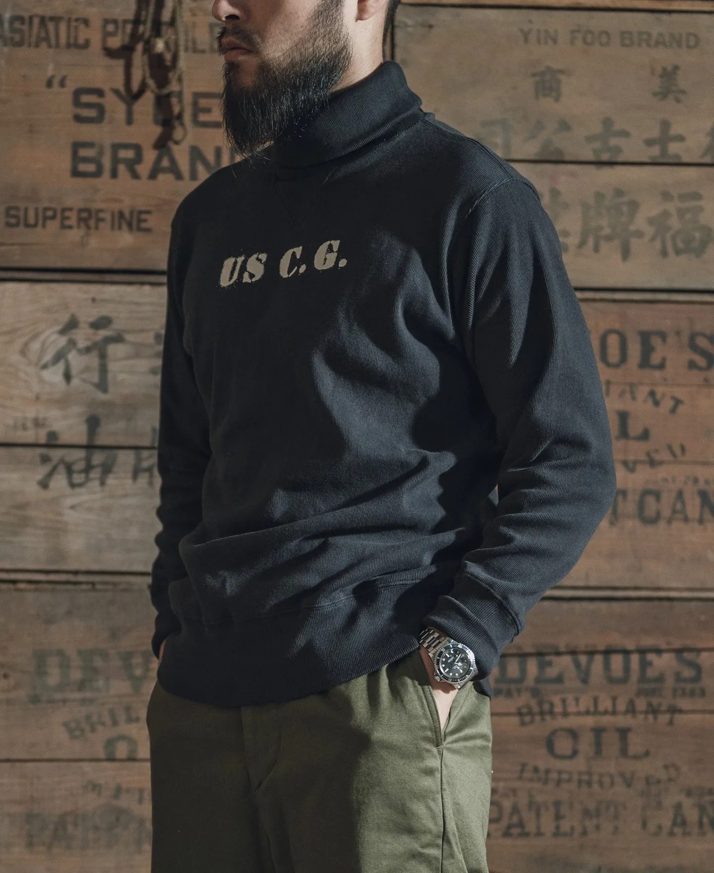 1930s USCG Turtleneck Thermal - Black