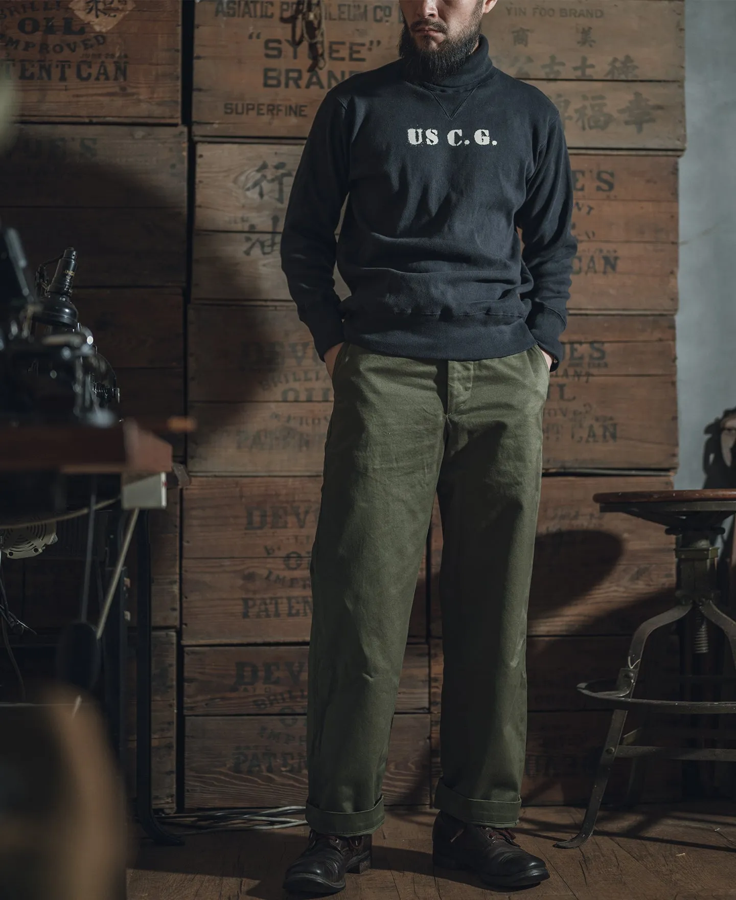 1930s USCG Turtleneck Thermal - Black