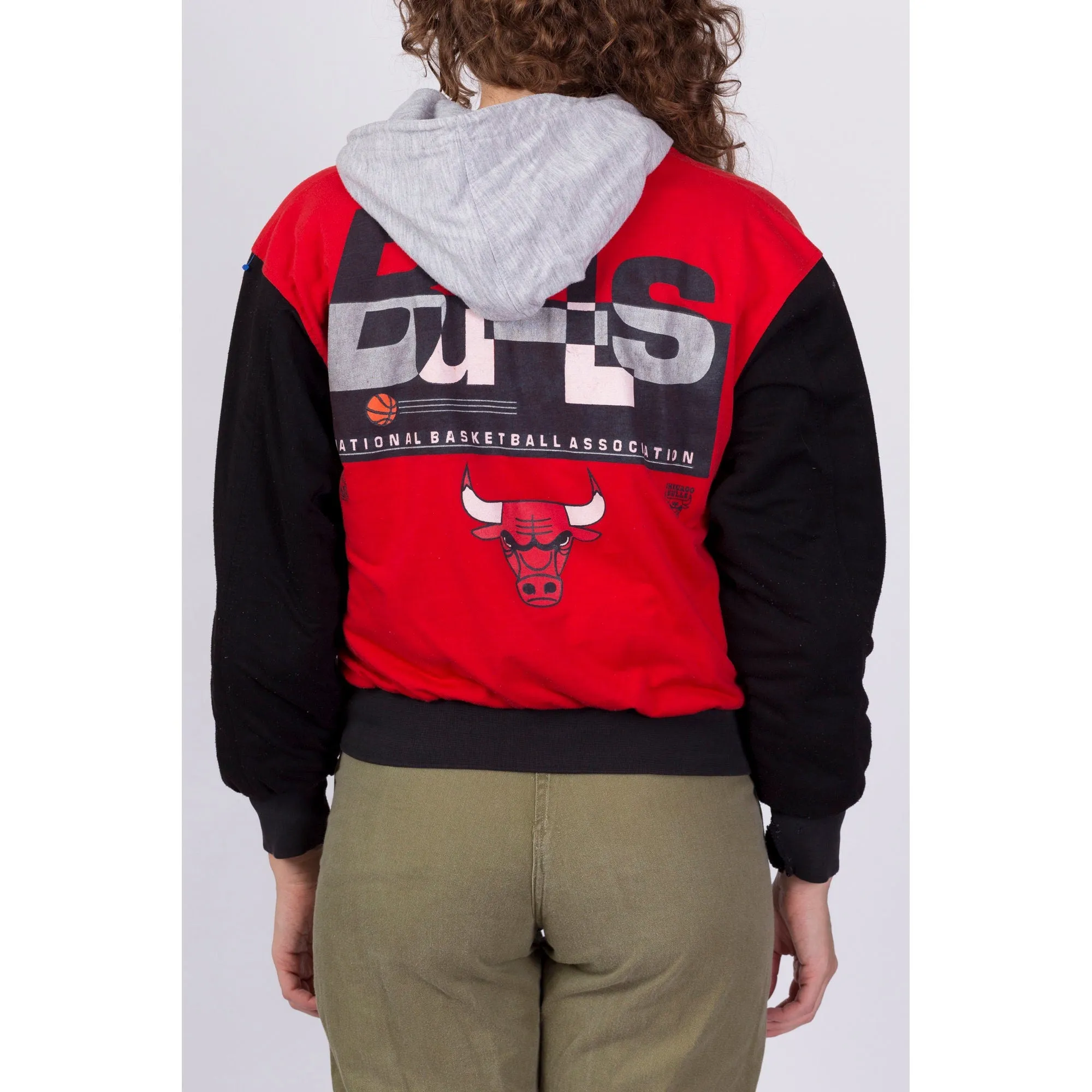 90s Chicago Bulls Reversible Hoodie - Petite Medium