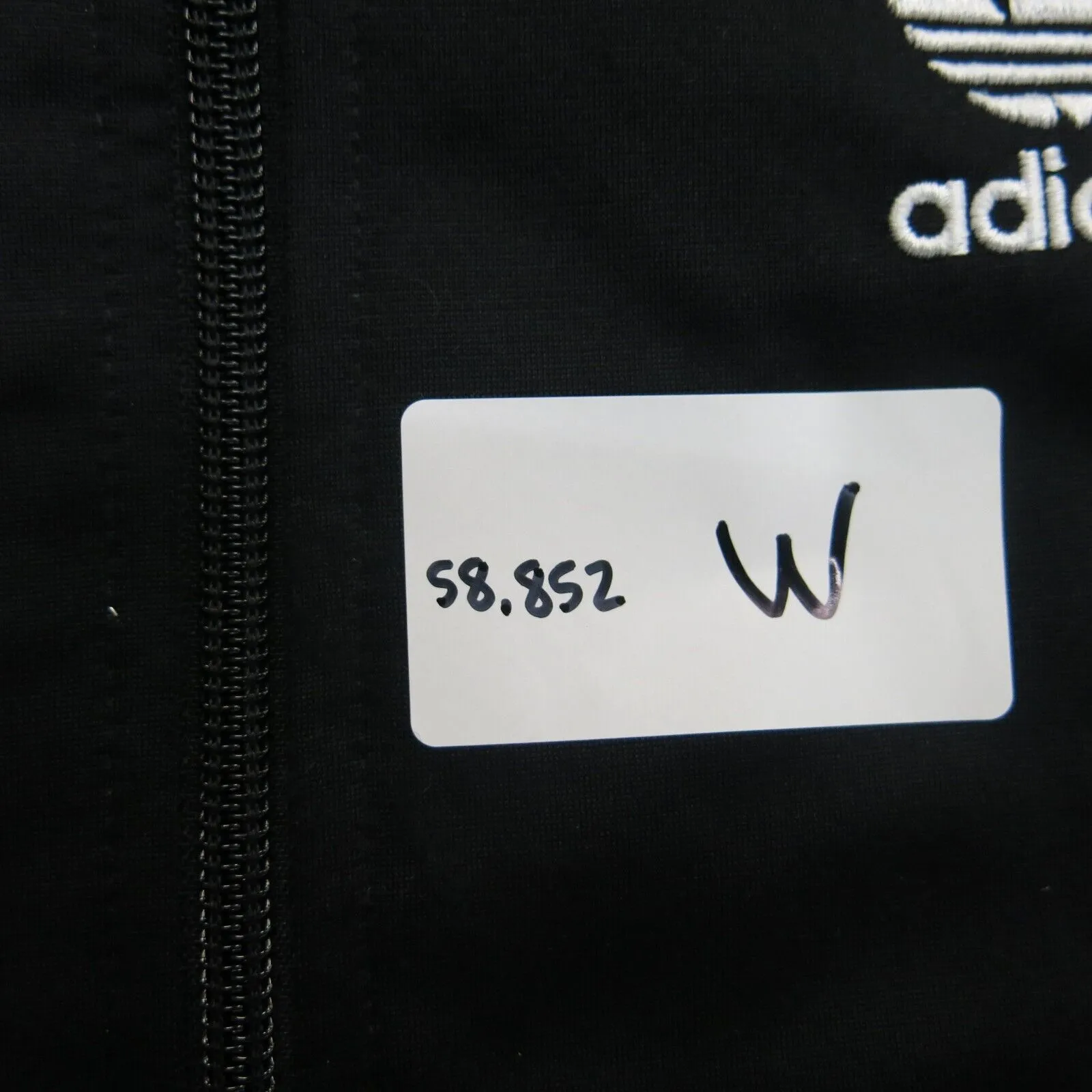 Adidas Womens Full Zip Track Jacket White 3 Striped Embroidered Logo Black SZ 10