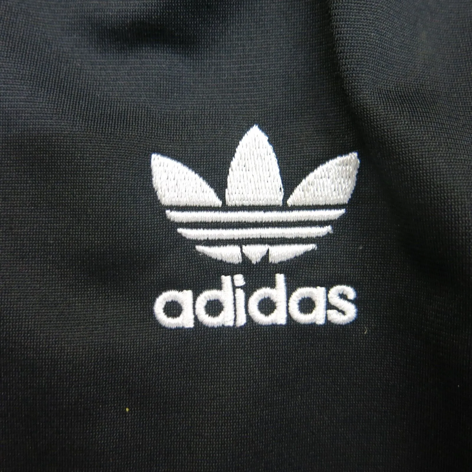 Adidas Womens Full Zip Track Jacket White 3 Striped Embroidered Logo Black SZ 10