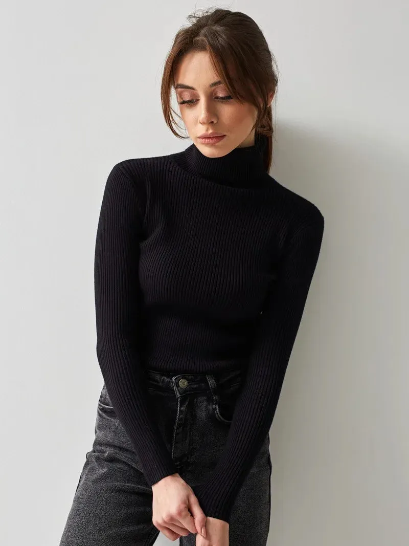 Advbridge aspen outfit winter Slimline Turtleneck Knitted Top