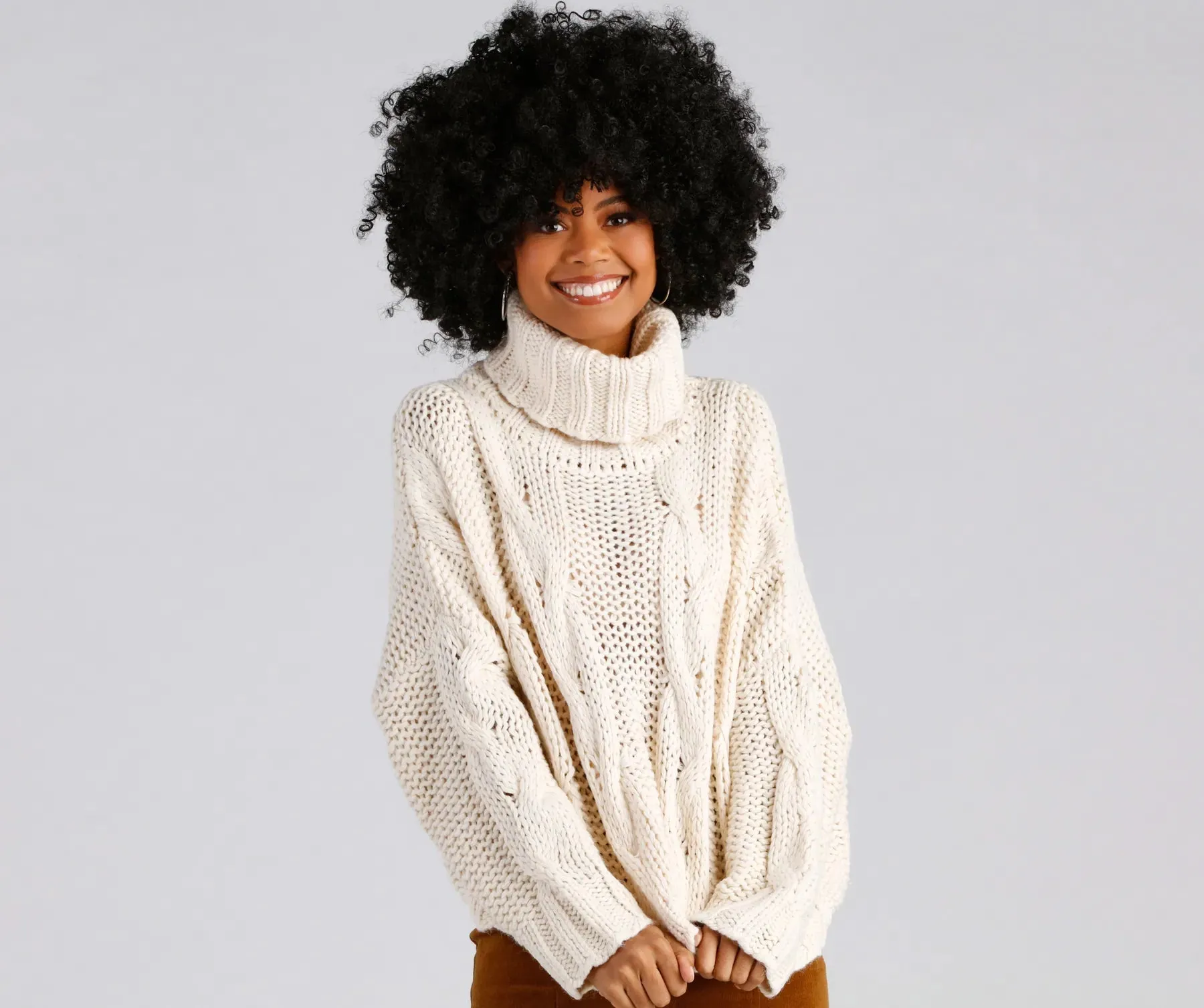 All The Cozy Vibes Cable Knit Sweater