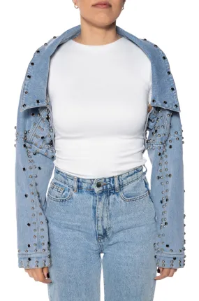 ALYX-DENIM DRAPED STUDDED JACKET