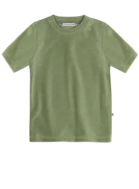 AMMEHOELA Olive Green Velours T-Shirt Olive