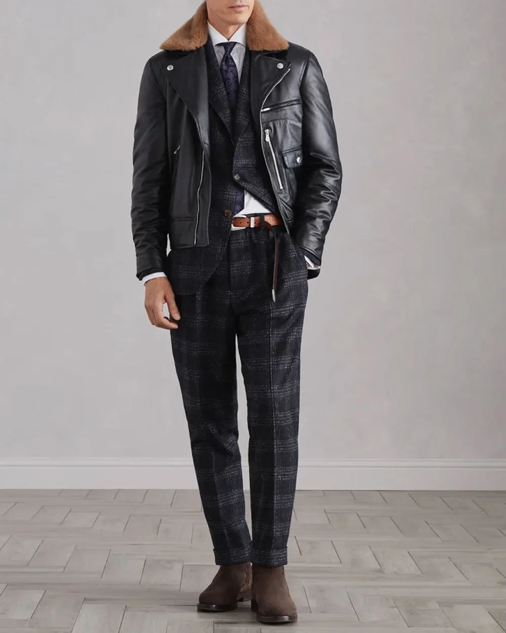 Anthracite Heathered Plaid Suit