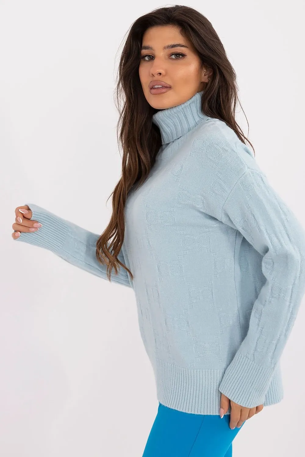 AT Geo Print Turtleneck Sweater