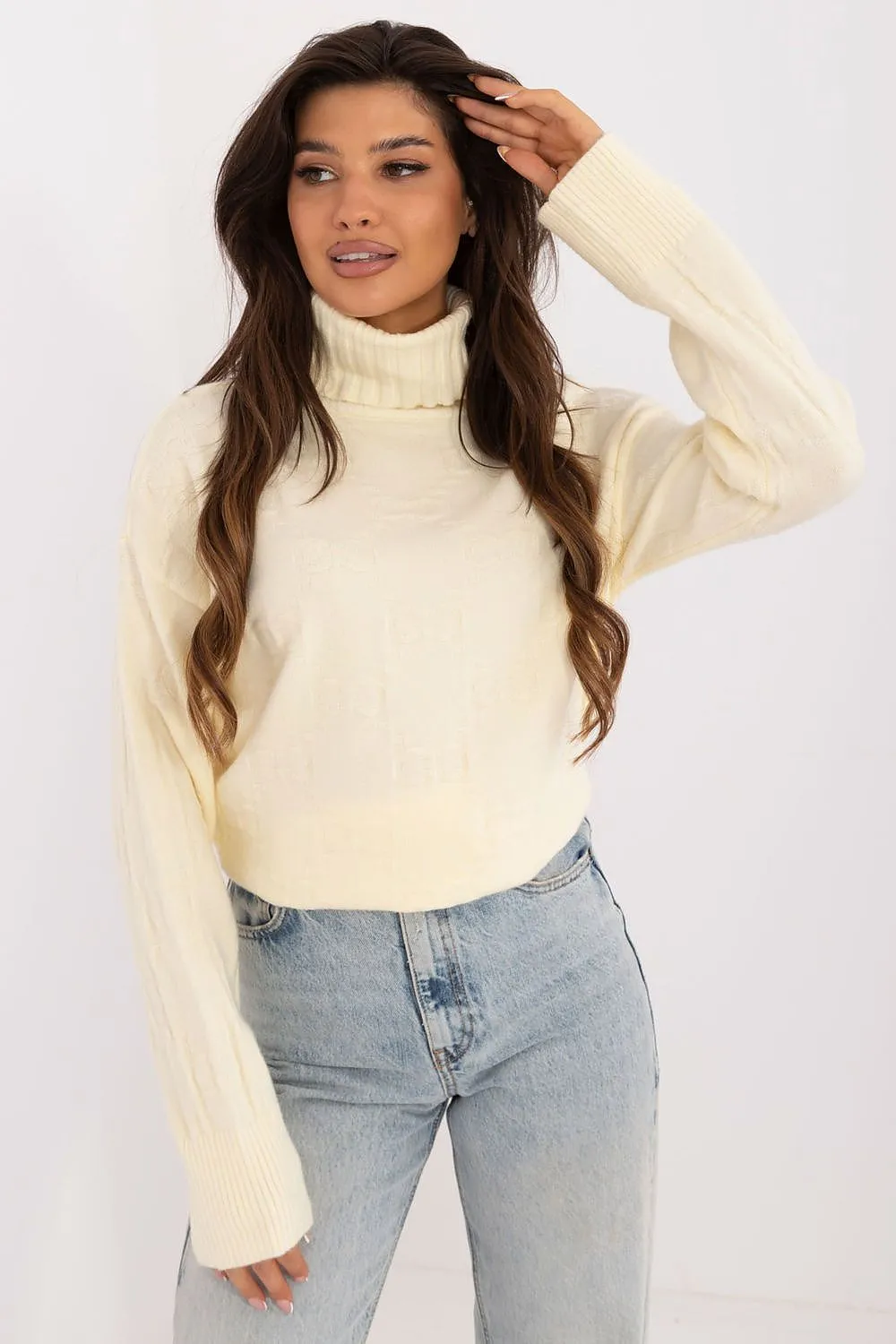 AT Geo Print Turtleneck Sweater