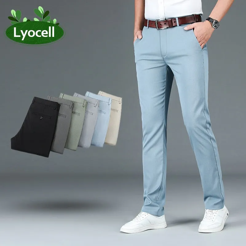 Autumn Lyocell Mens Pants Business Trousers