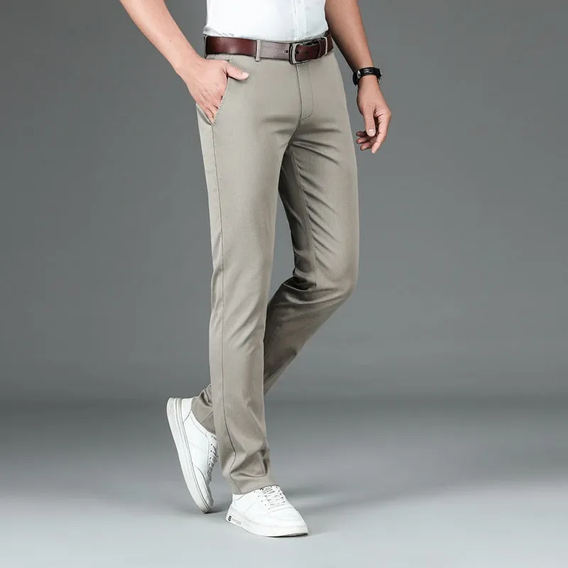 Autumn Lyocell Mens Pants Business Trousers