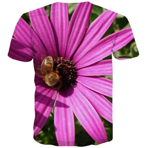 Bee T-shirt Men Flower T-shirts Graphic Animal Tshirts Cool Leisure Tshirt Anime