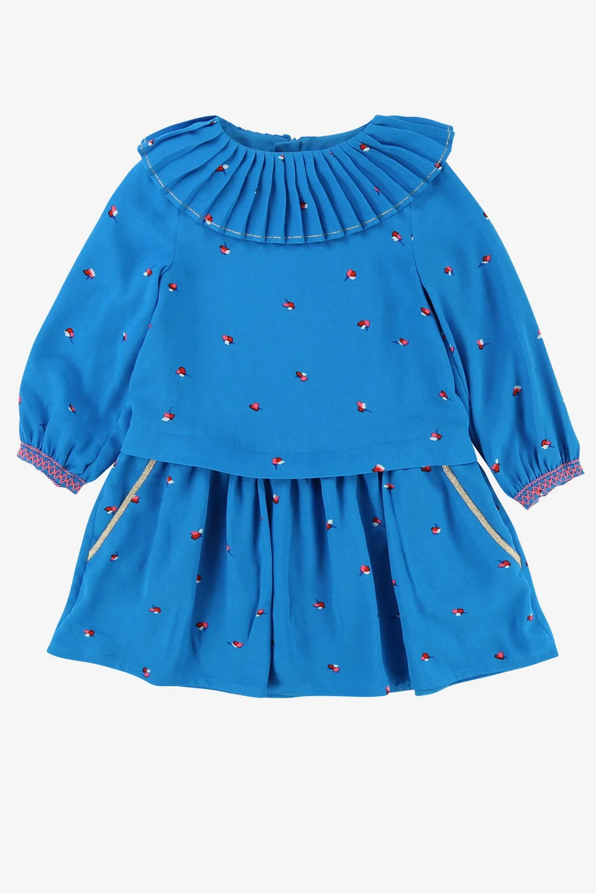 Billieblush Pleated Crepe Girls Dress