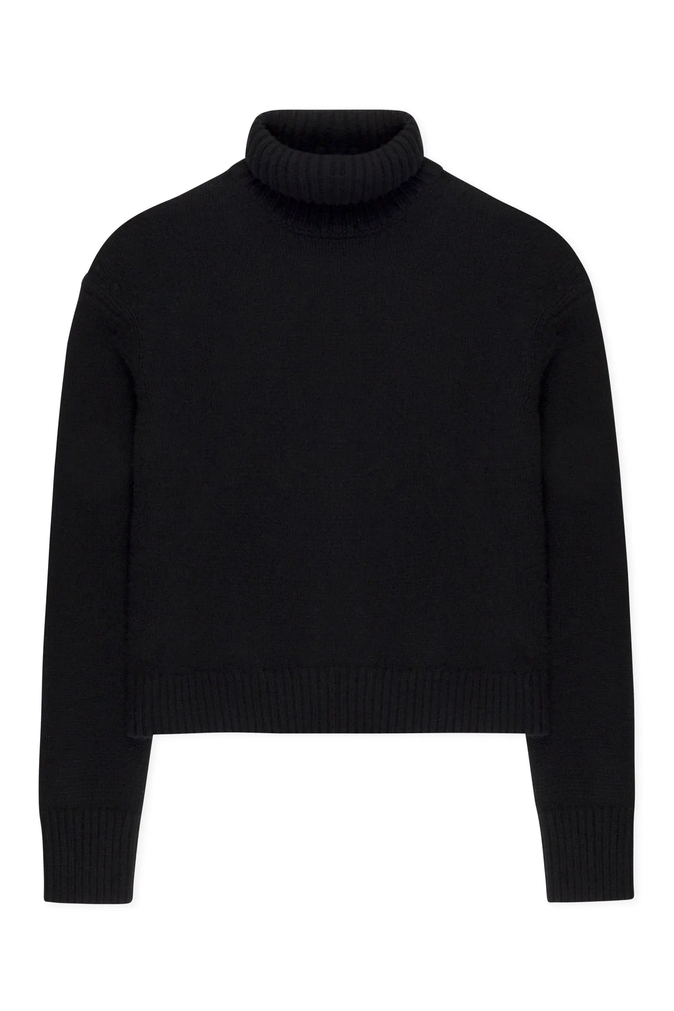 Black Cashmere Heavy Turtleneck Sweater