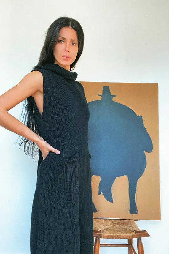 Black Knit Fadia Dress