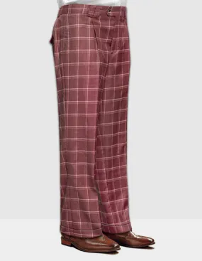 BRICK PLAID WIDE LEG DRESS PANTS