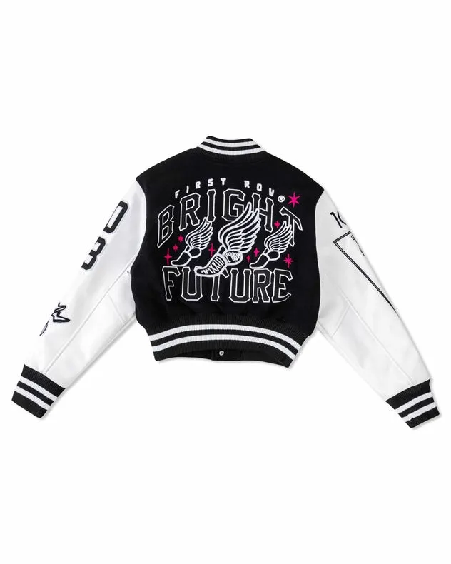 Bright Future Cropped Varsity Jacket