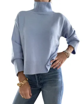 Burch Blue Cashmere Turtleneck