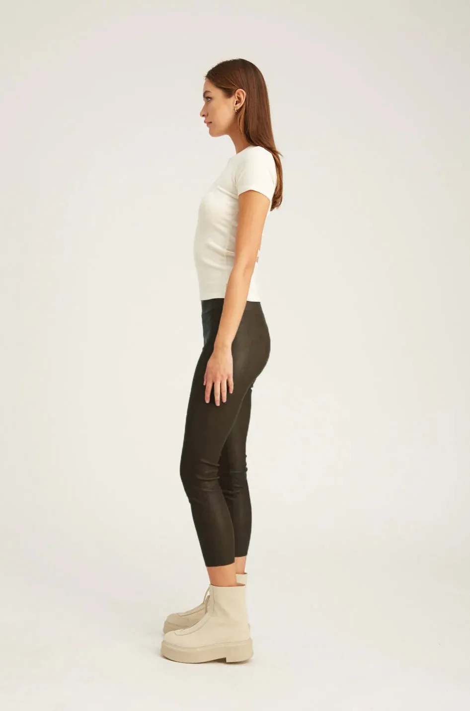 Capri Leather Legging - Cactus