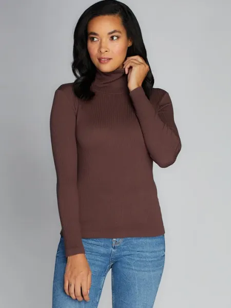 Cest Moi Seamless Rib Turtleneck