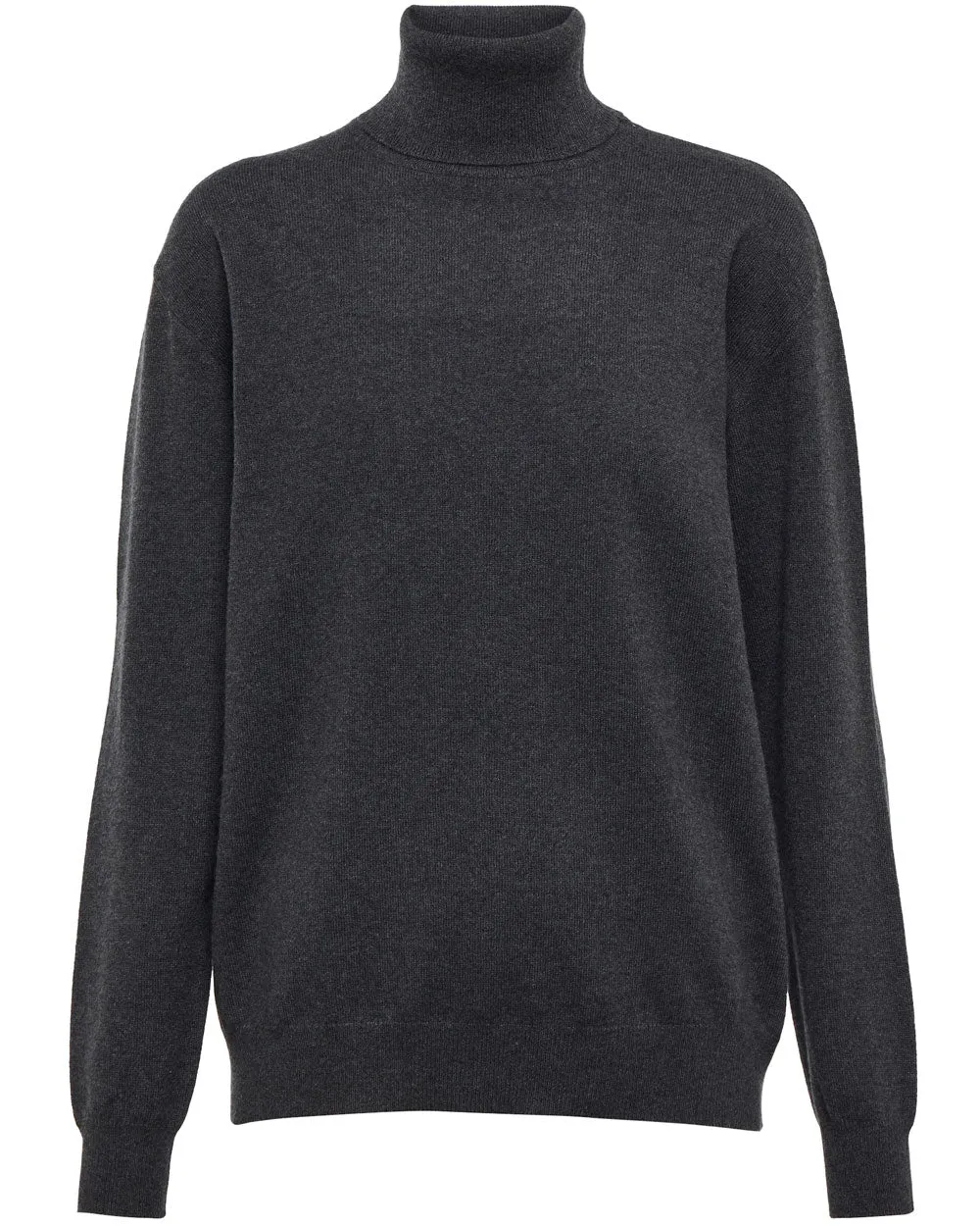 Charcoal Cashmere Turtleneck Sweater