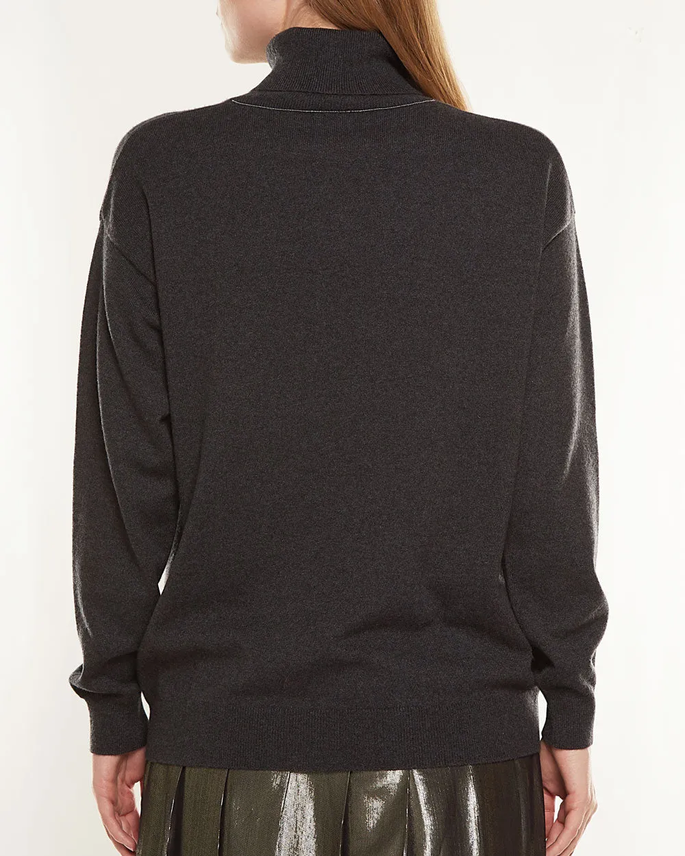 Charcoal Cashmere Turtleneck Sweater