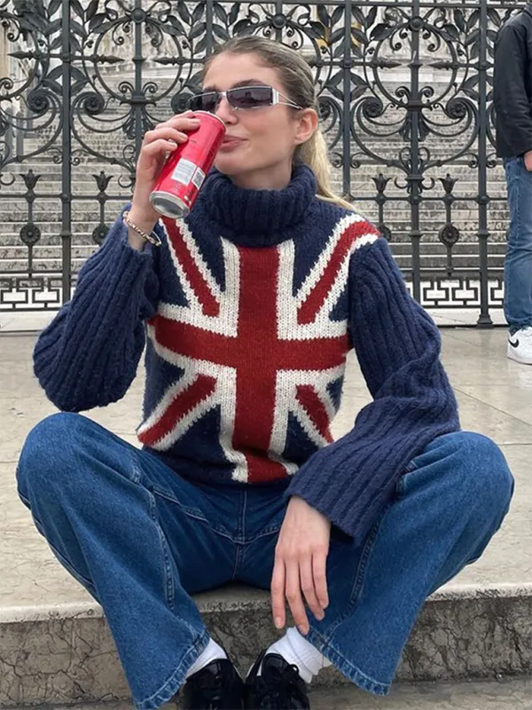 Classic Union Jack Sweater - Turtleneck Jumper