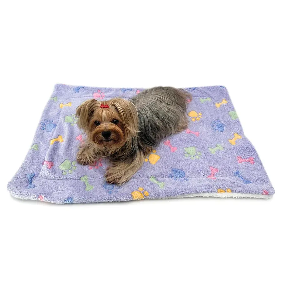 Colorful Bones/Paws Ultra Plush Dog Blanket