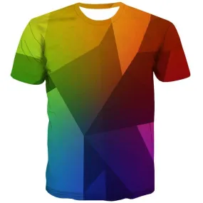 Colorful T-shirt Men Abstract Tshirts Novelty Psychedelic T-shirts 3d Harajuku Shirt Print Square Tshirt Anime