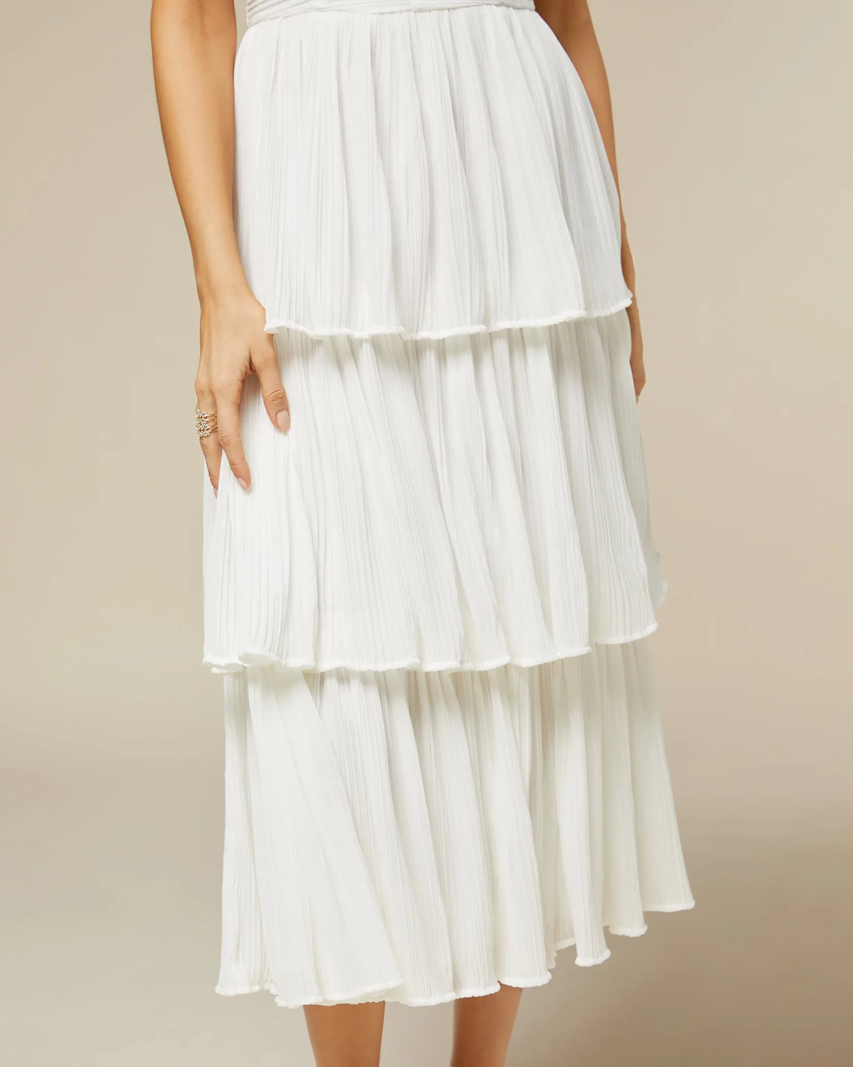 Corset Pleated Midi Dress