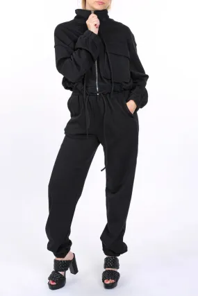 Cropped Utility Jacket and Joggers Set