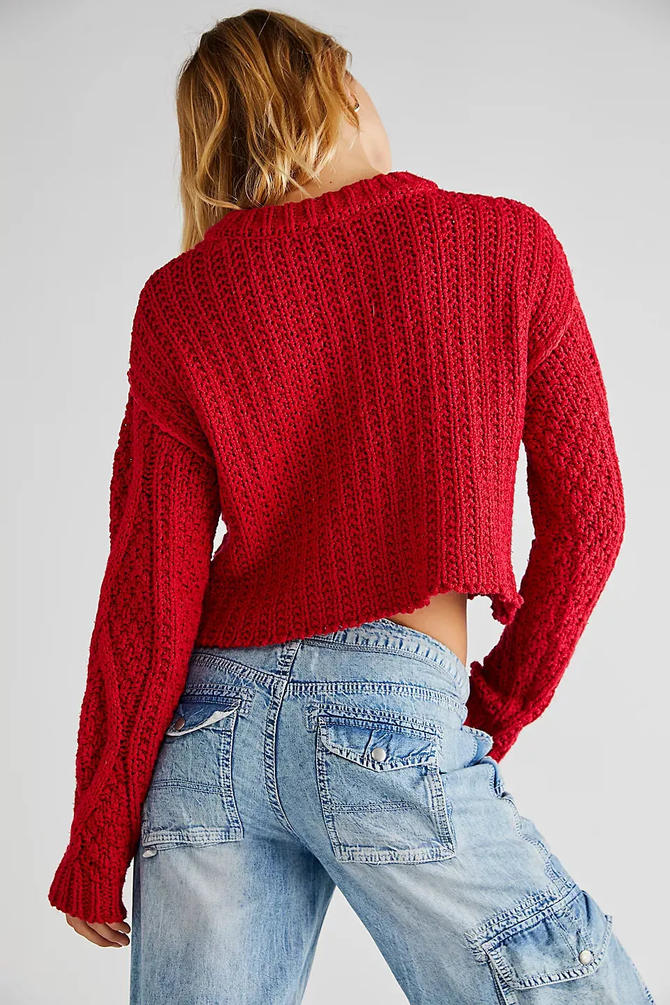 Cutting Edge Cable Pullover - Cranberry