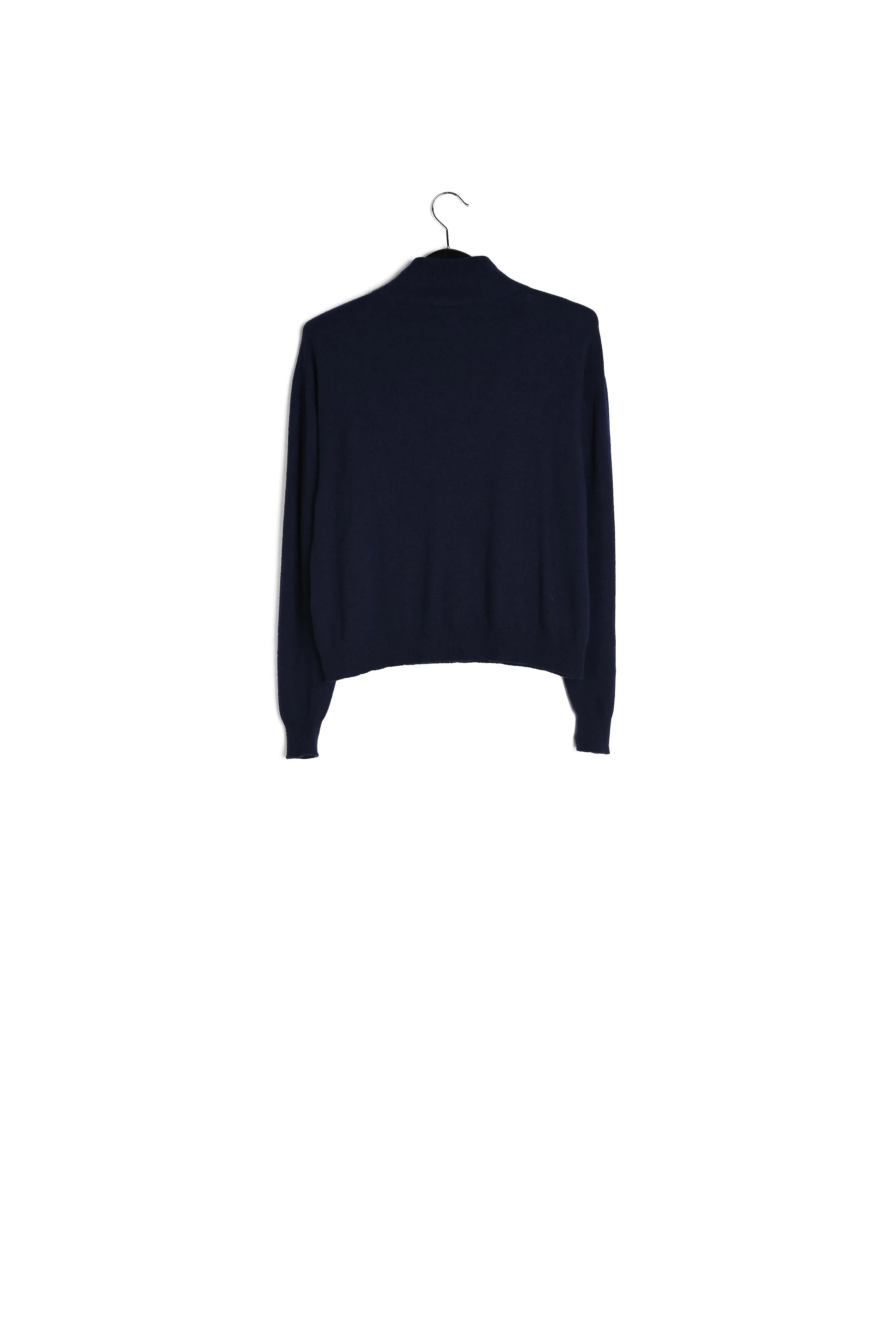 Dark blue merino wool blend turtleneck sweater