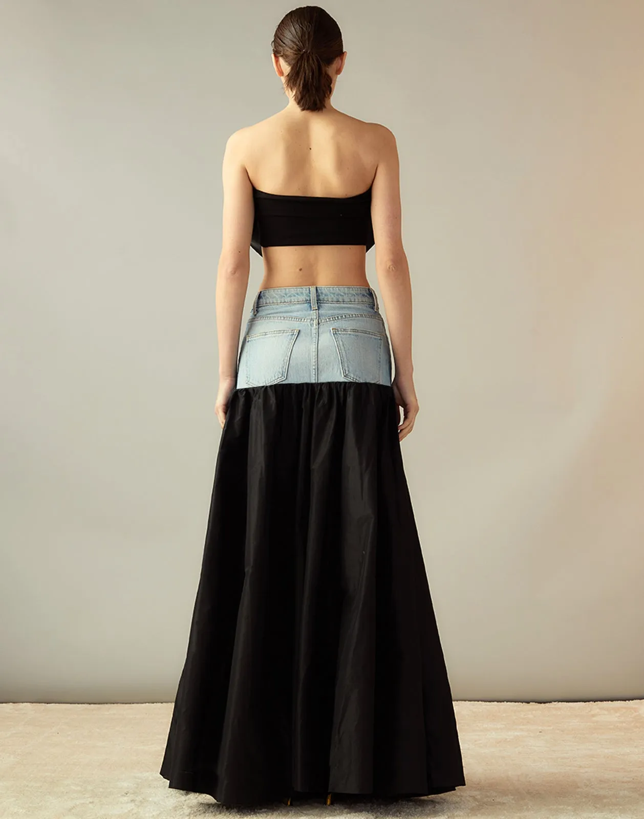 Denim Taffeta Skirt