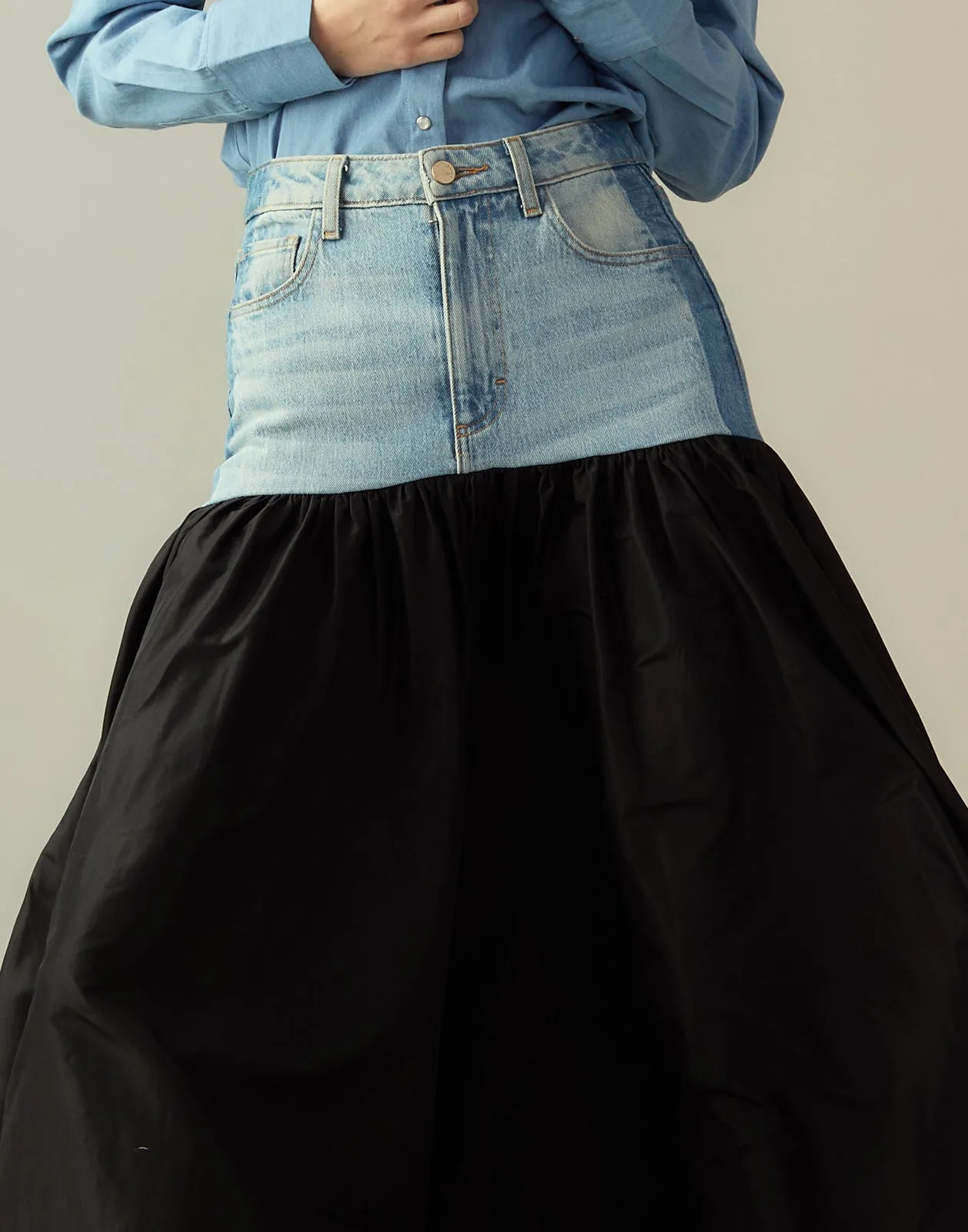 Denim Taffeta Skirt