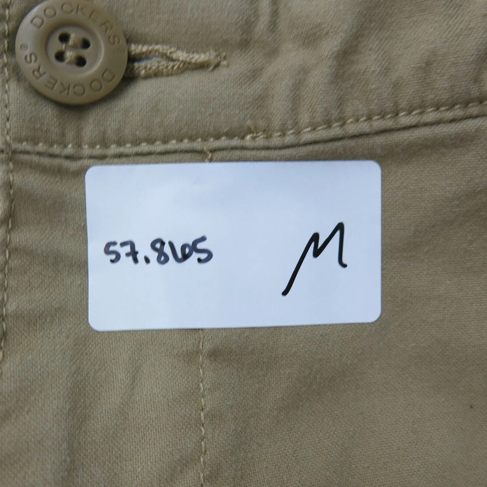 Dockers Mens Chino Pant Slim Straight Leg Mid Rise Pockets Khaki Size W34