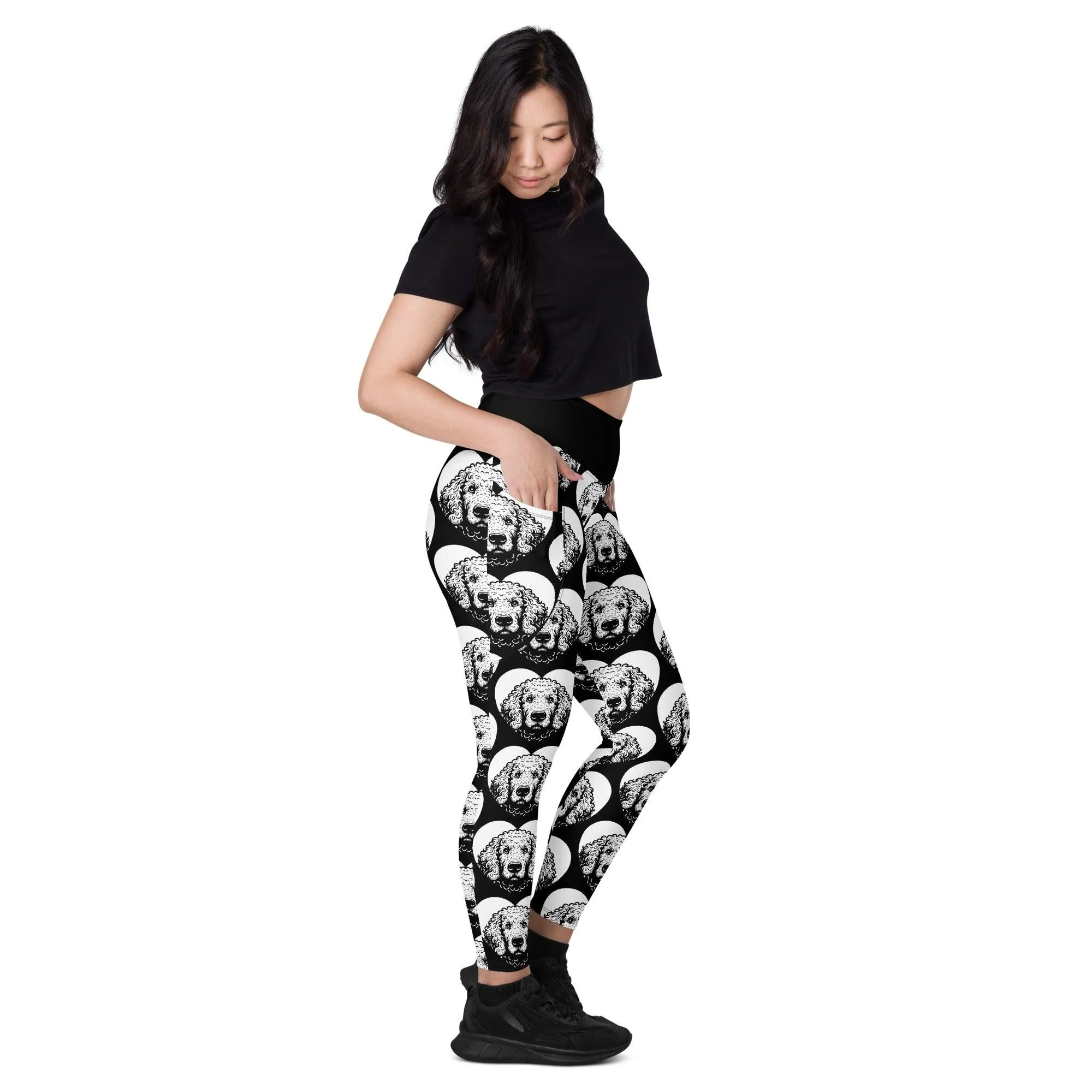 DOG BREED LEGGINGS with pockets - CURLY COATED RETRIEVER - HERTTAHOUND