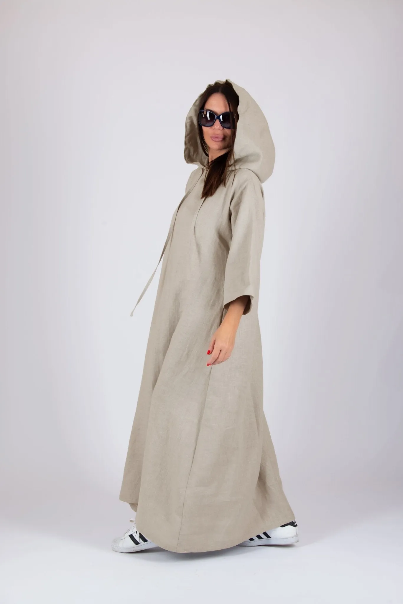 DOMENICA Linen Hooded Dress