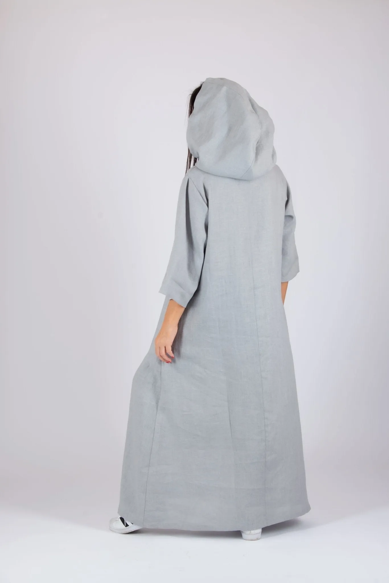 DOMENICA Linen Hooded Dress