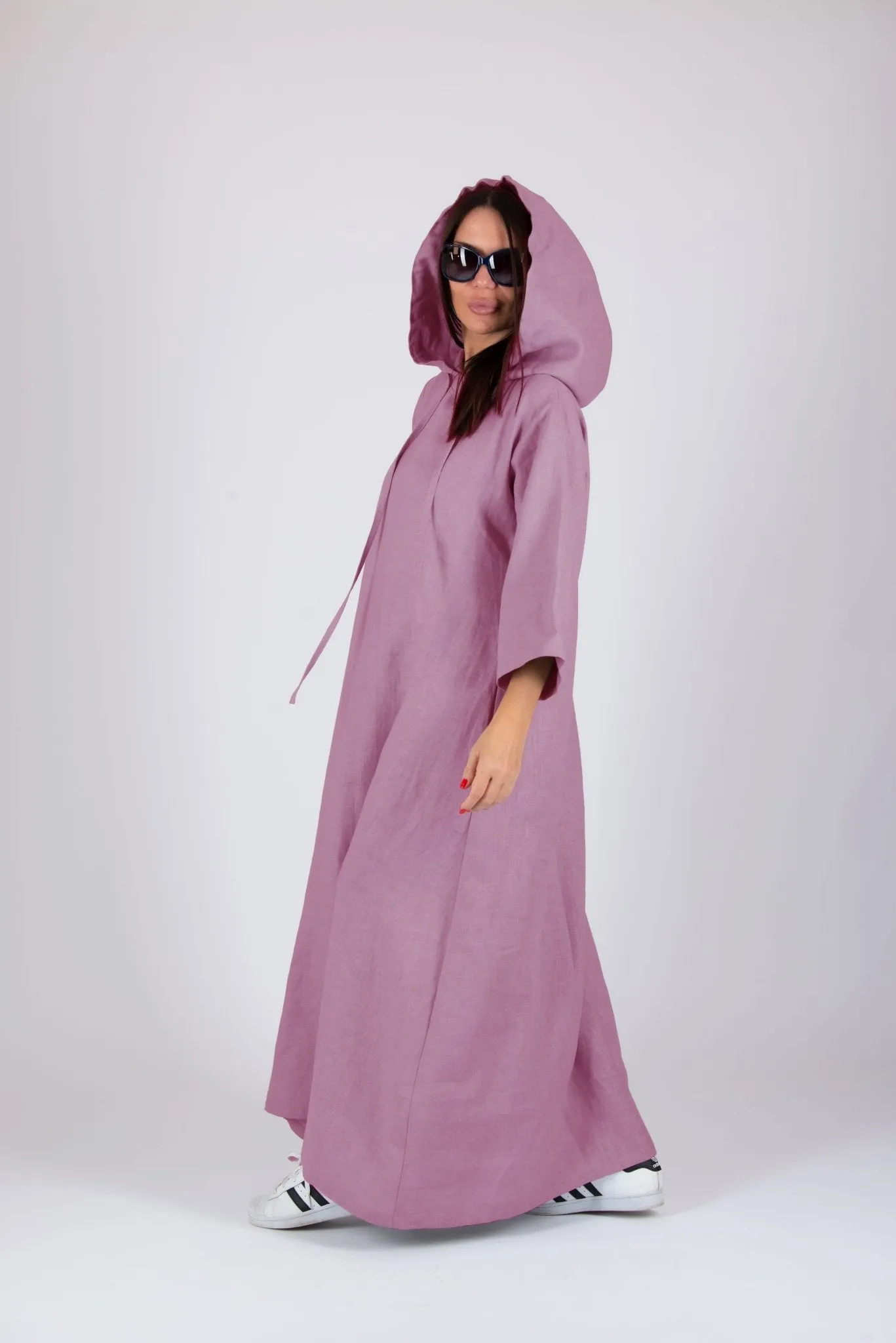 DOMENICA Linen Hooded Dress