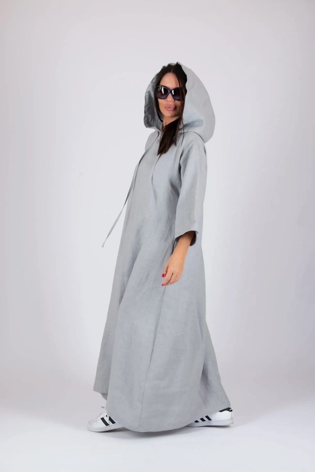 DOMENICA Linen Hooded Dress