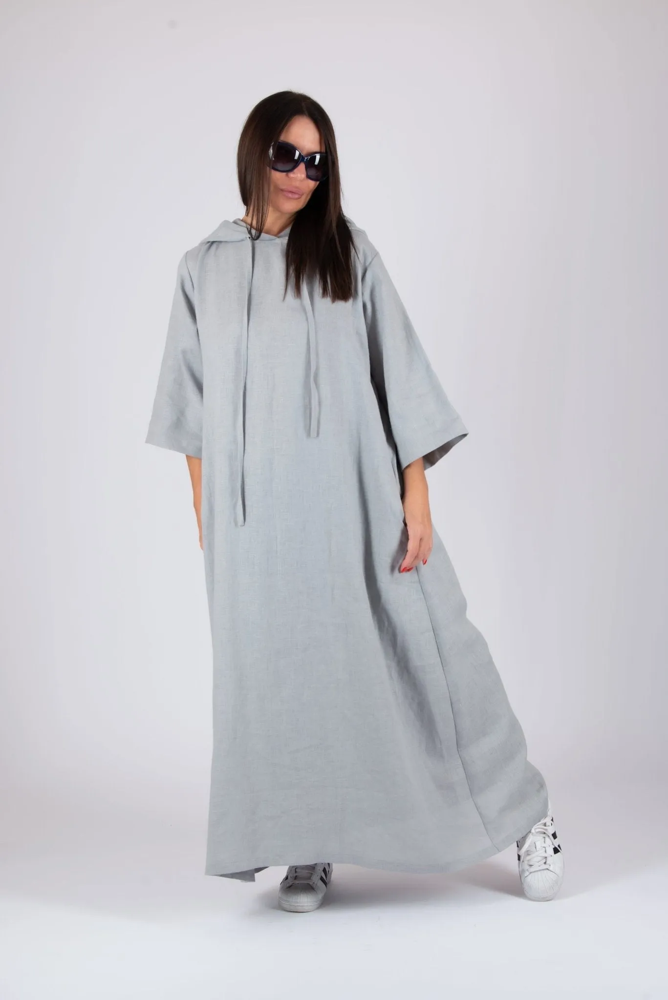 DOMENICA Linen Hooded Dress