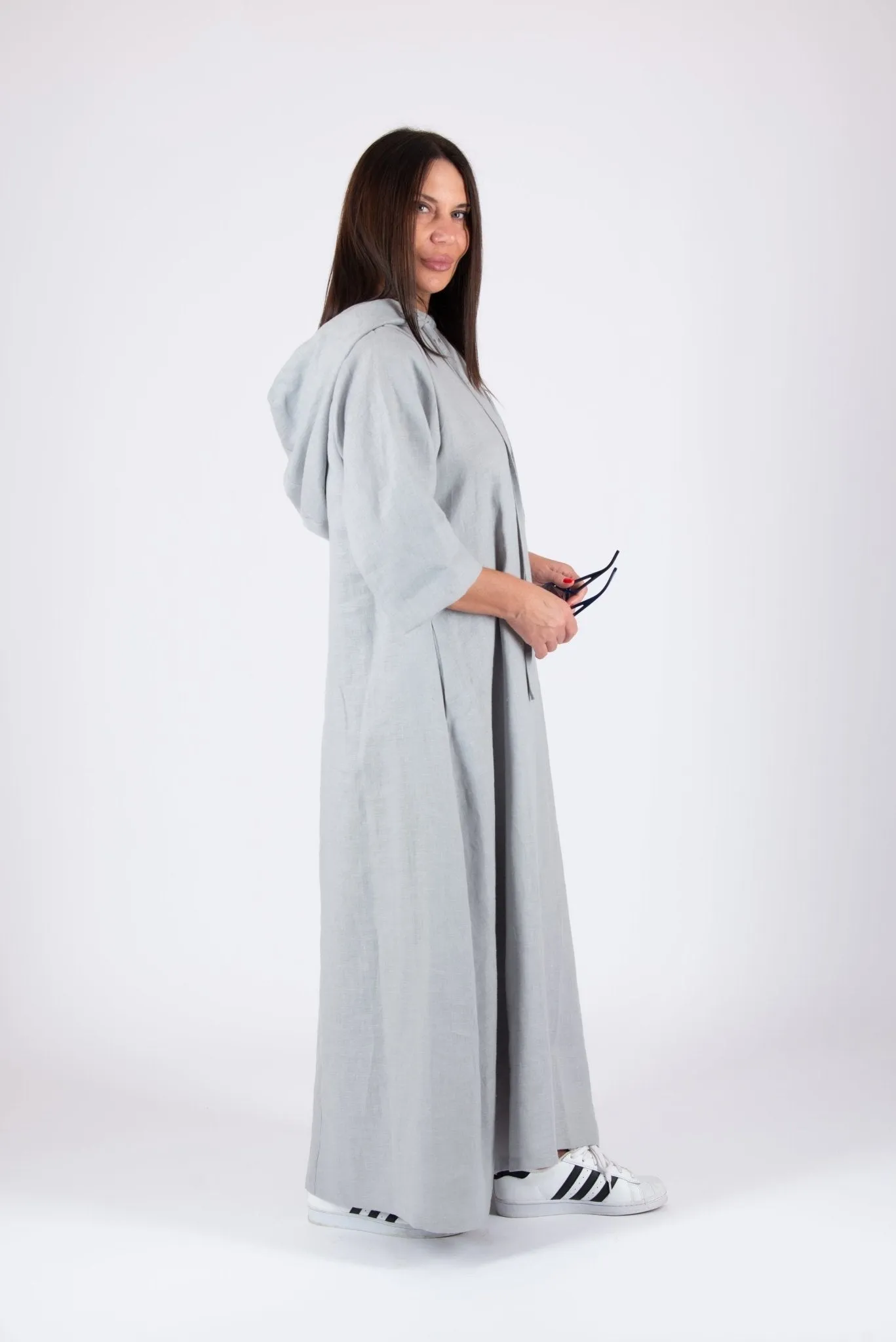 DOMENICA Linen Hooded Dress