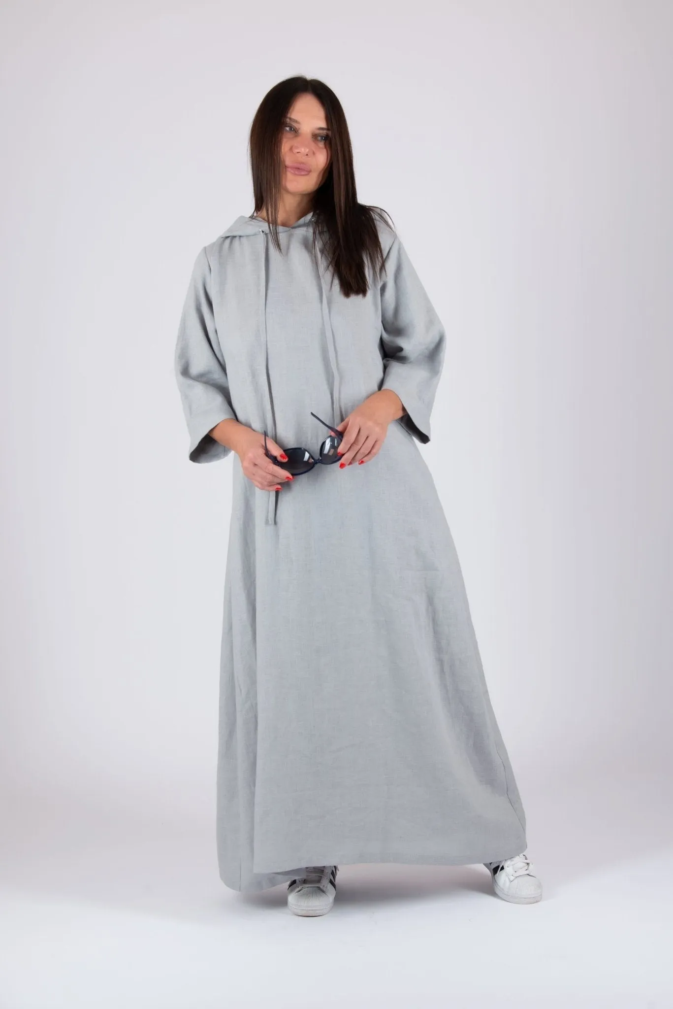 DOMENICA Linen Hooded Dress