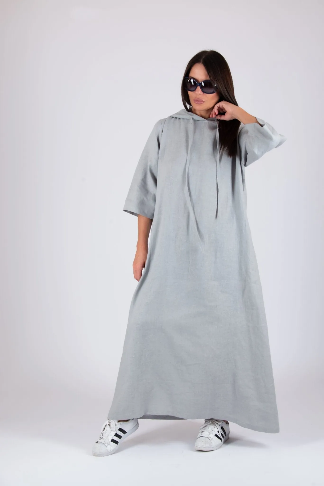 DOMENICA Linen Hooded Dress