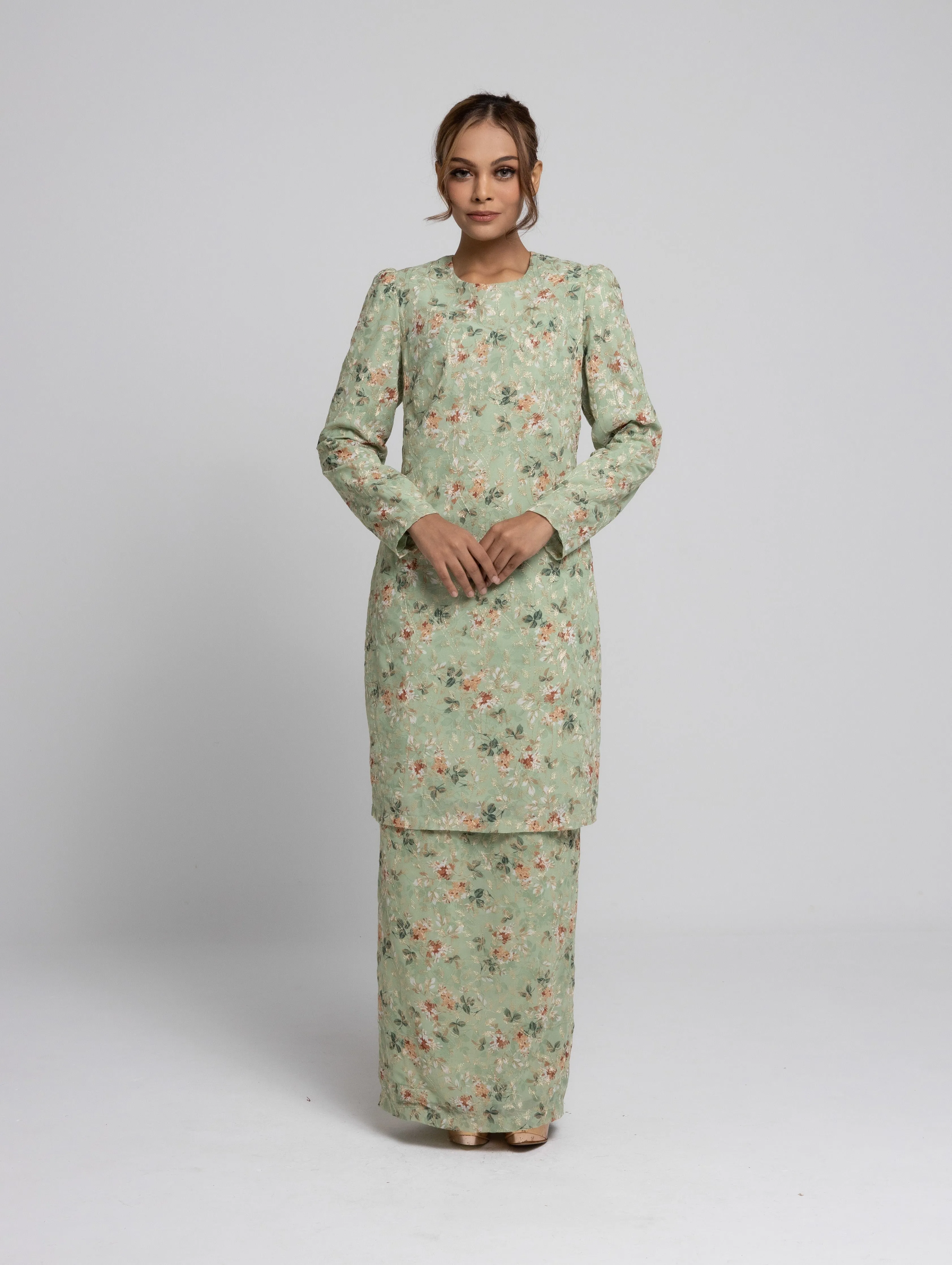 Emanuel Chiffon Mini Kurung - Green