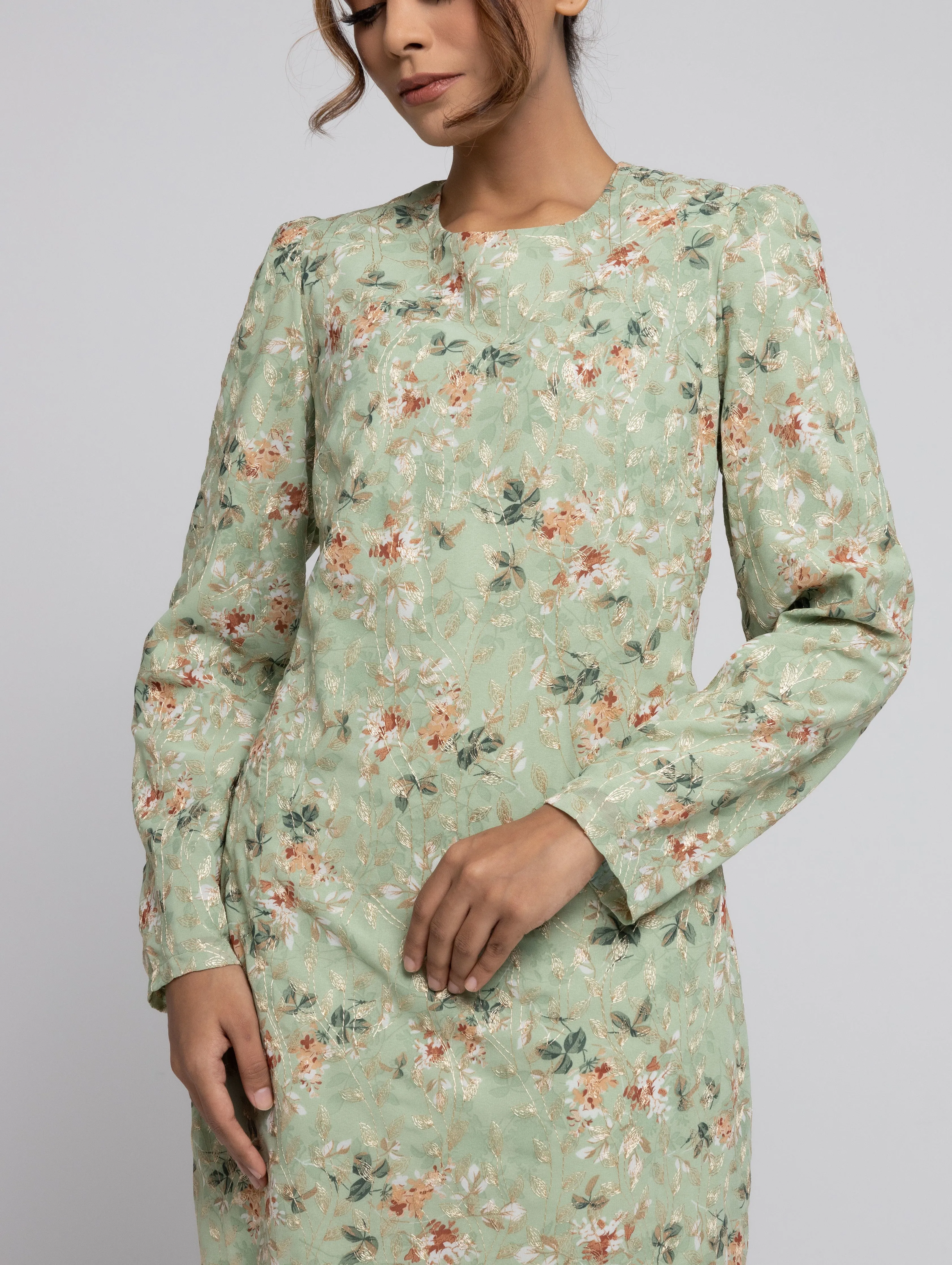 Emanuel Chiffon Mini Kurung - Green