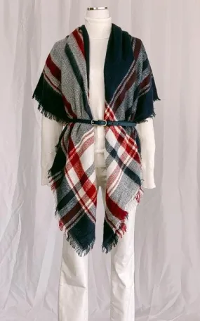 Erin Plaid Oversized Scarf Shawl Blanket