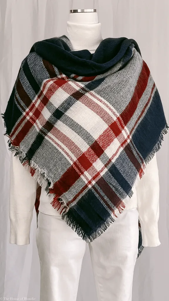 Erin Plaid Oversized Scarf Shawl Blanket