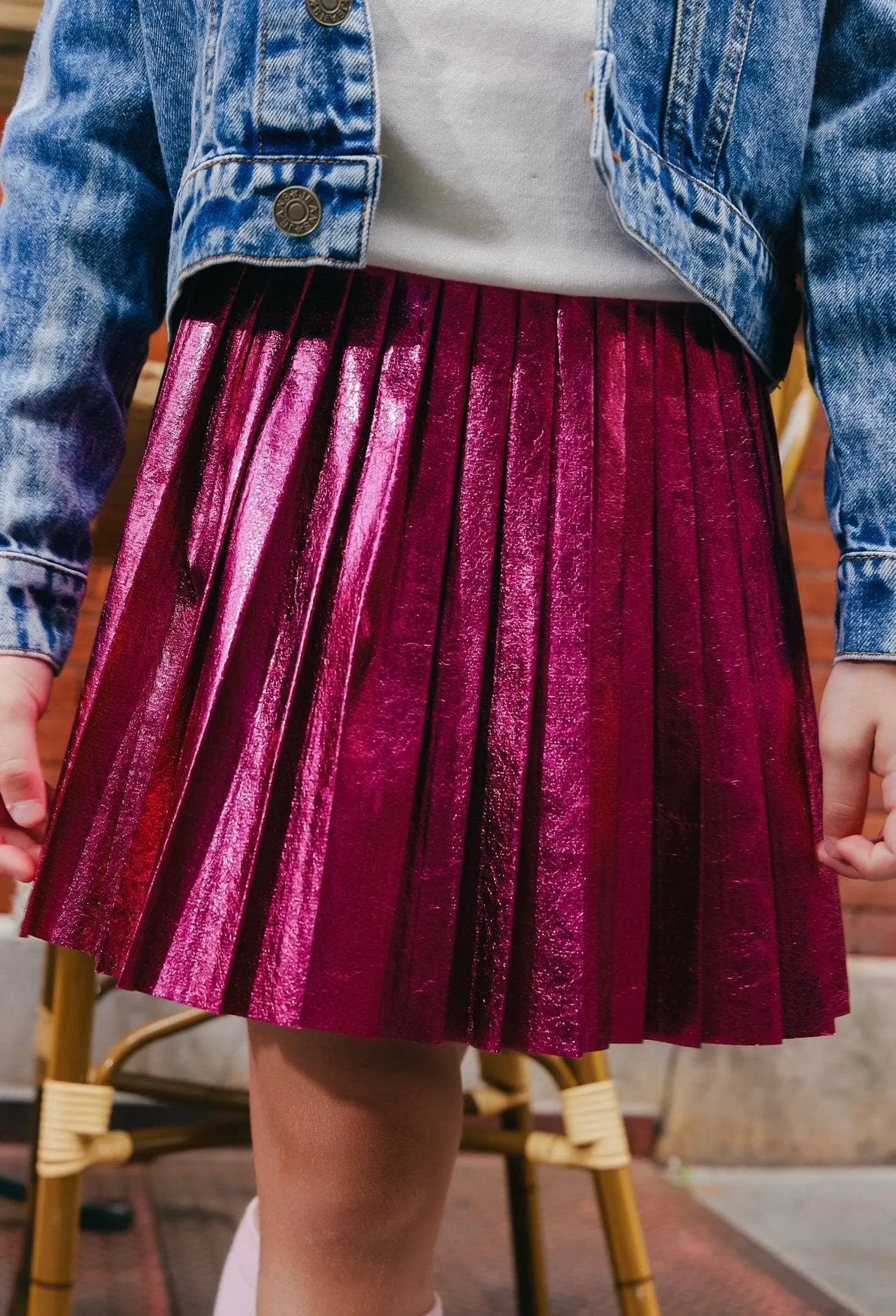 Foil Pleated Skirt